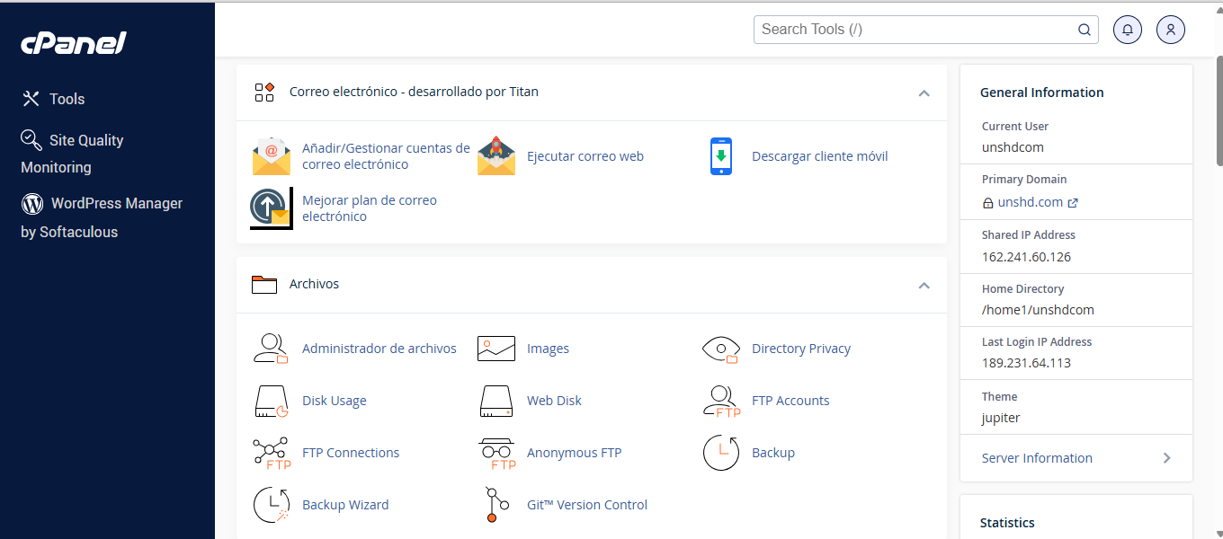 Administracion del dominio unshd.com